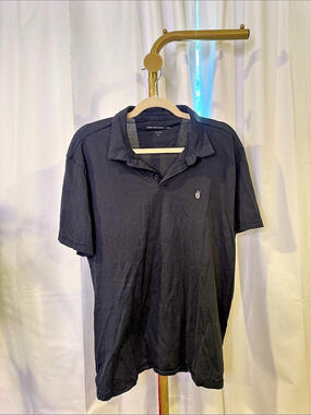John Varvatos Men's Cotton Polo Shirt Black XL
